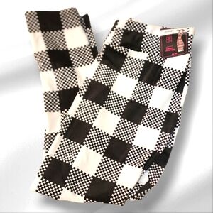 NOBO Super Plush High-Waist Velour Leggings XXXL 3X Checkerboard Print NWT